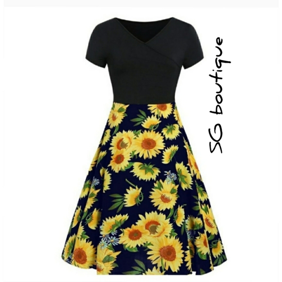 black sunflower dress